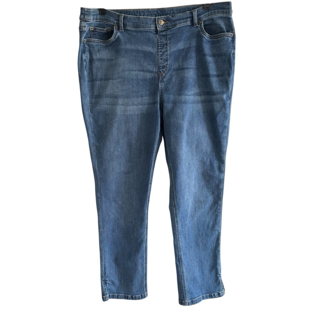 Denim & Co. Regular Easy Stretch Utility Back Pocket Denim Jeans Casual Size 20W